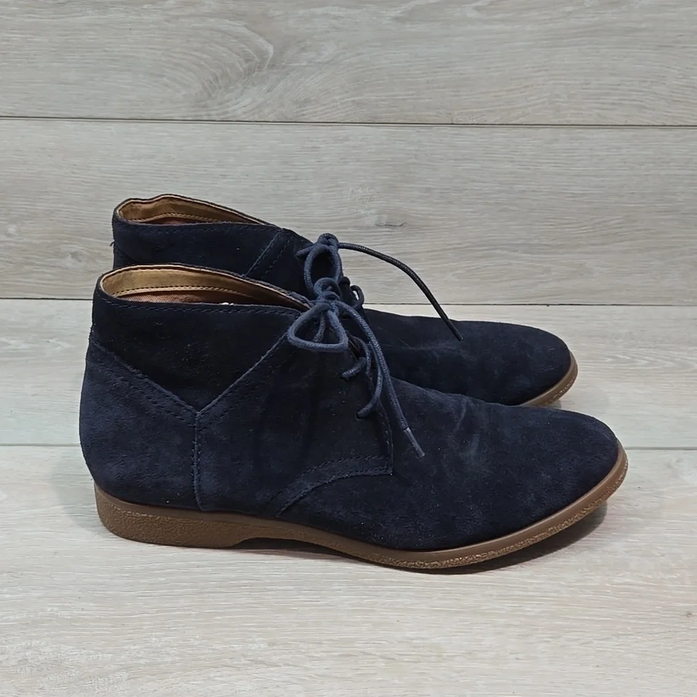 Anthropologie Franco Sarto Women Percy Leather Lace Up shoes Chelsea boots sz 9M